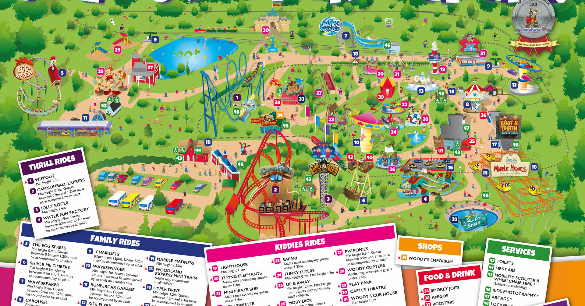 Pleasurewood Hills Park Map Theme Park Pleasurewood Hills