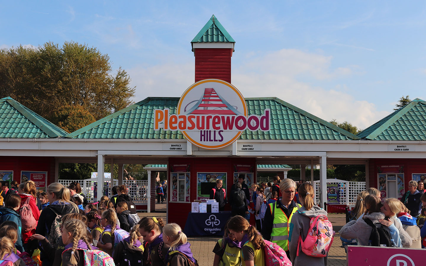 Girl guides at Pleasurewood Hills theme park